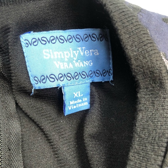 Simply Vera Vera Wang blue & black top - Picture 7 of 8